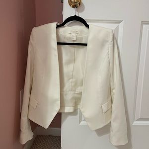 H&M White Blazer Open Front Size 8